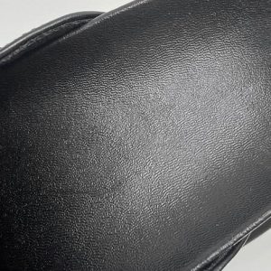 Handmade Rivet Black Shine Vegan Leather Slippers