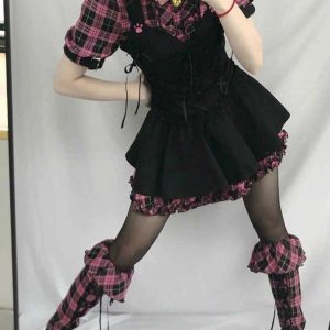 Harajuku Kawaii Y2K Style Mini Dress - Anime Clothing