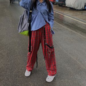 Harajuku Plaid Punk Baggy Cargo Pants