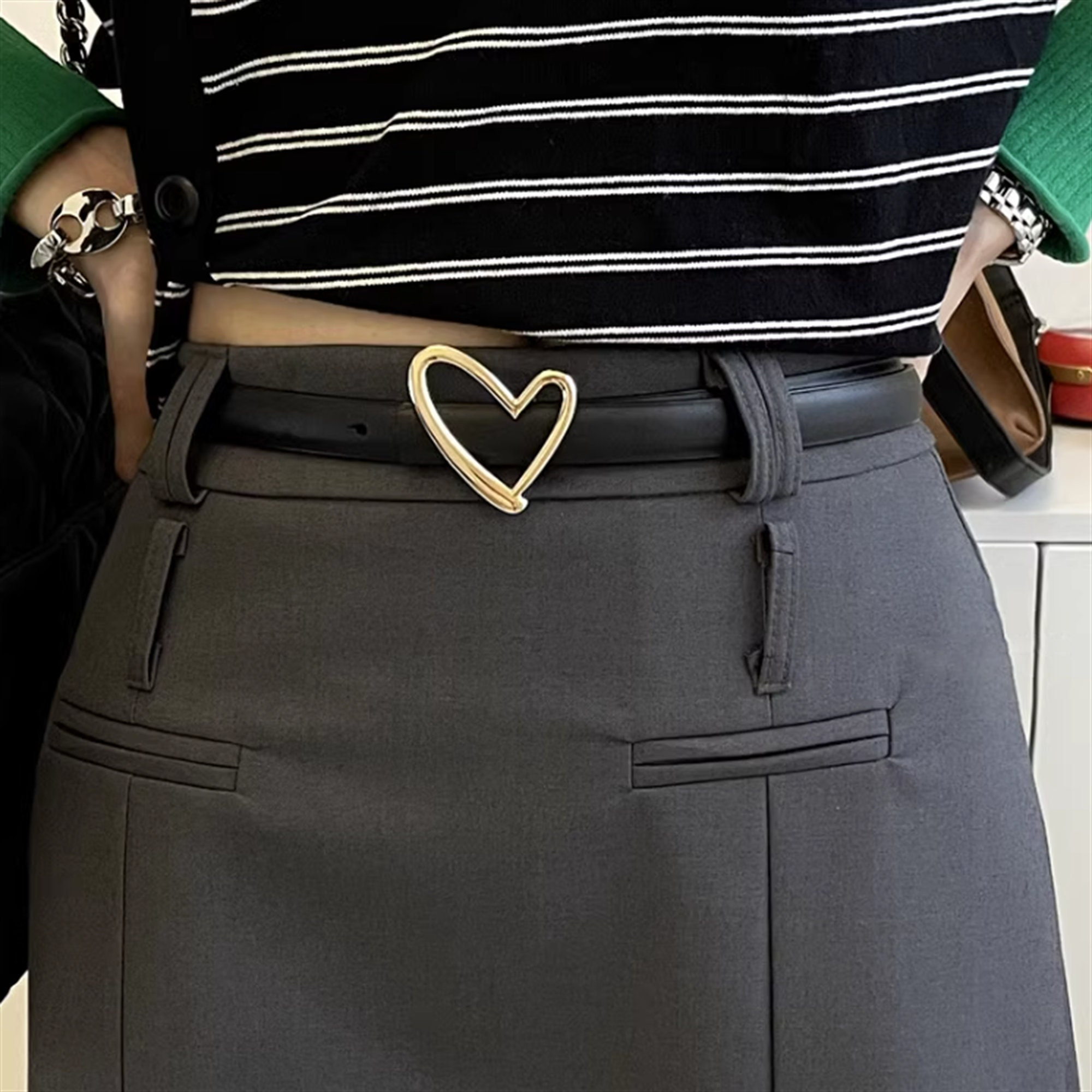 Heart Shaped Buckle Belt for Women