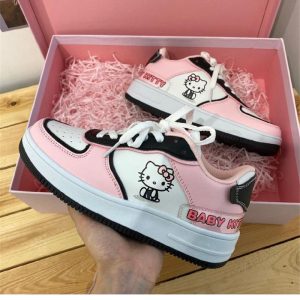 Hello Kitty Women's Kawaii Schoolgirl Graffiti Shoes