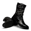 High Quality Vegan Leather Pointed Toe Studded Boots (41)