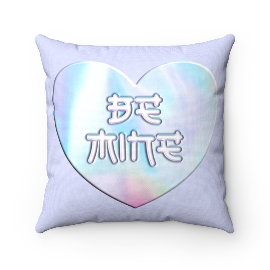 Holographic Heart Square Pillow - Y2K Clothing