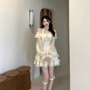 Japanese Style Ruffles Fairy Dress - Y2K Fashion Trend