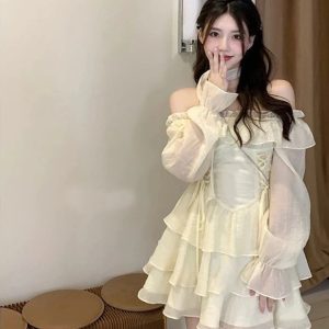 Japanese Style Ruffles Fairy Dress - Y2K Fashion Trend