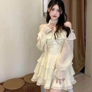 Japanese Style Ruffles Fairy Dress - Y2K Fashion Trend