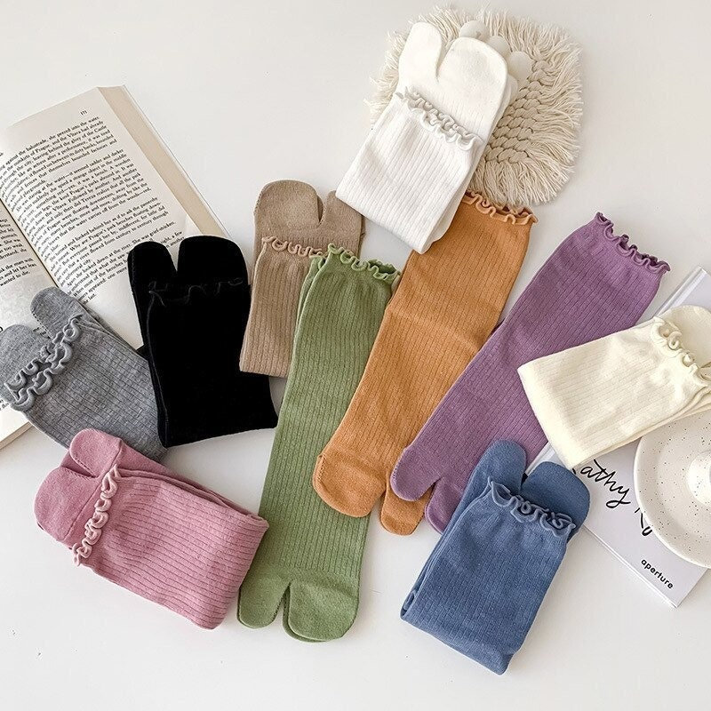 Japanese Style Split-Toe Tabi Summer Thin Cotton Ankle Socks