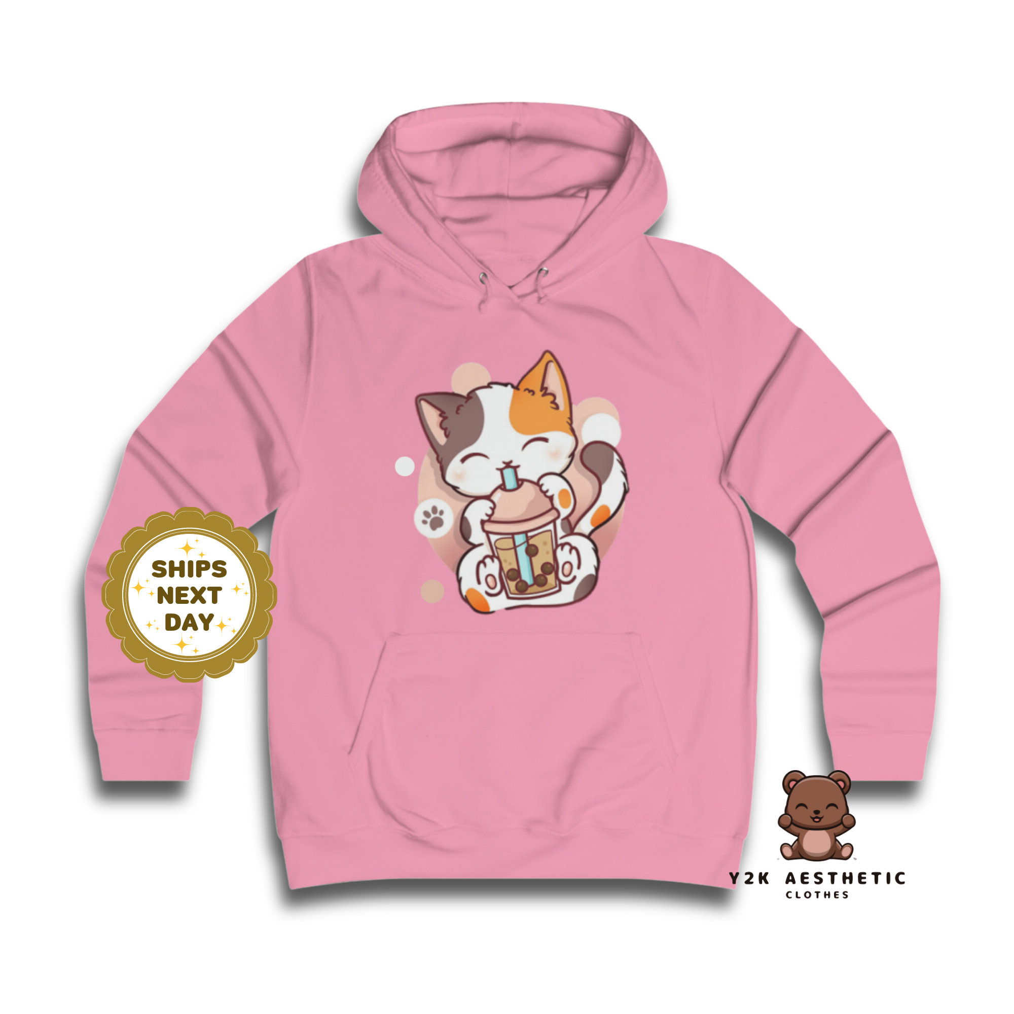 Kawaii Cat Hoodie - Y2K Aesthetic Harajuku Unisex Sweatshirt