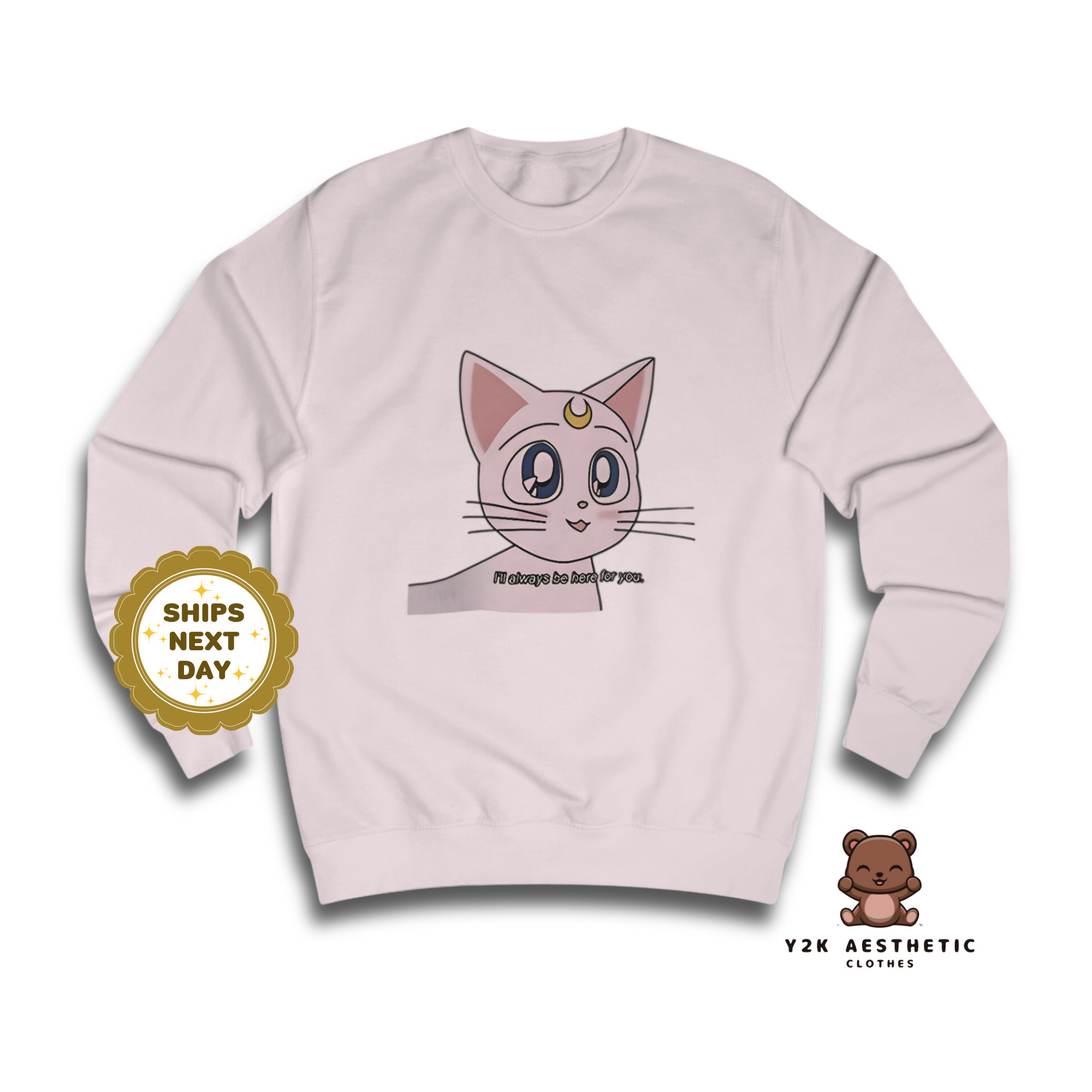 Kawaii Cat Hoodie | Y2K Graphic Anime Sweatshirt
