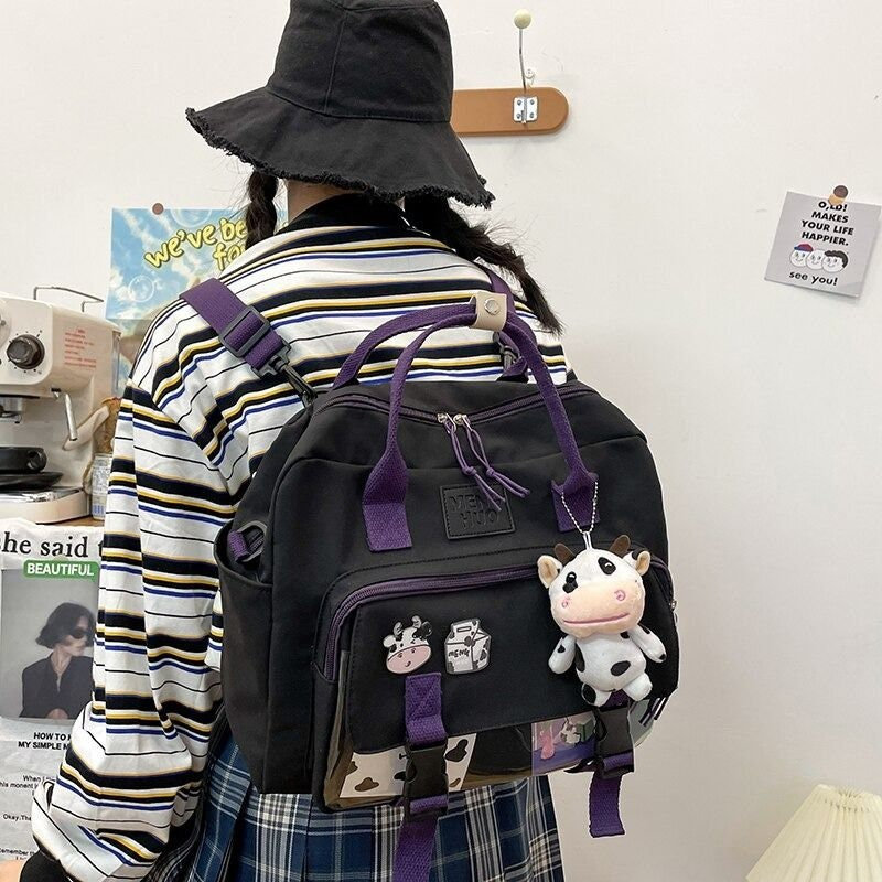 Kawaii Harajuku Backpack - Purple Waterproof Rucksack