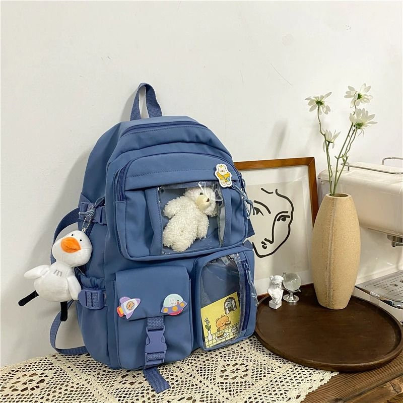 Kawaii Harajuku Backpack - Purple Waterproof Soft Bag