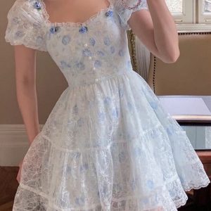 Kawaii Lace Mini Dress - Y2K Fashion Essential