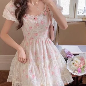 Kawaii Lace Mini Dress - Y2K Fashion Essential