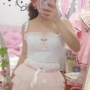 Kawaii Lolita Crop Top for Y2K Fashion