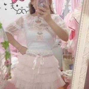 Kawaii Lolita Crop Top for Y2K Fashion