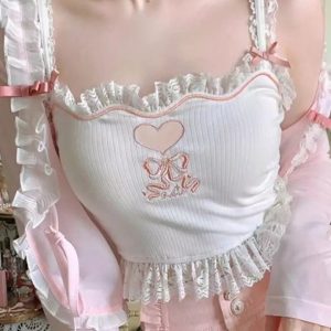 Kawaii Lolita Crop Top for Y2K Fashion