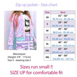 Kawaii Pink Fairy Kei Zip Up Jacket - Y2K Clothing