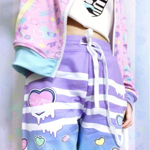 Kawaii Pink Fairy Kei Zip Up Jacket - Y2K Clothing