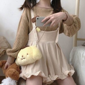 Kawaii Ruffled Suspender Dress - Harajuku Lolita Style