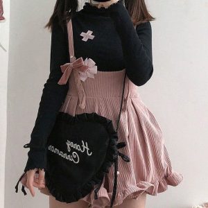 Kawaii Ruffled Suspender Dress - Harajuku Lolita Style