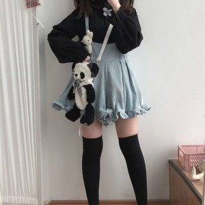 Kawaii Ruffled Suspender Dress - Harajuku Lolita Style