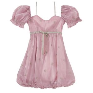 Kawaii Summer Pink Floral Dress