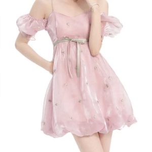 Kawaii Summer Pink Floral Dress