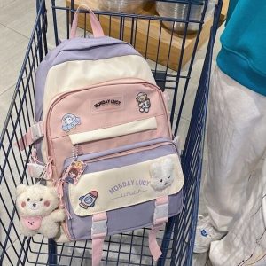 Kawaii Waterproof Schoolgirl Backpack with Large Capacity