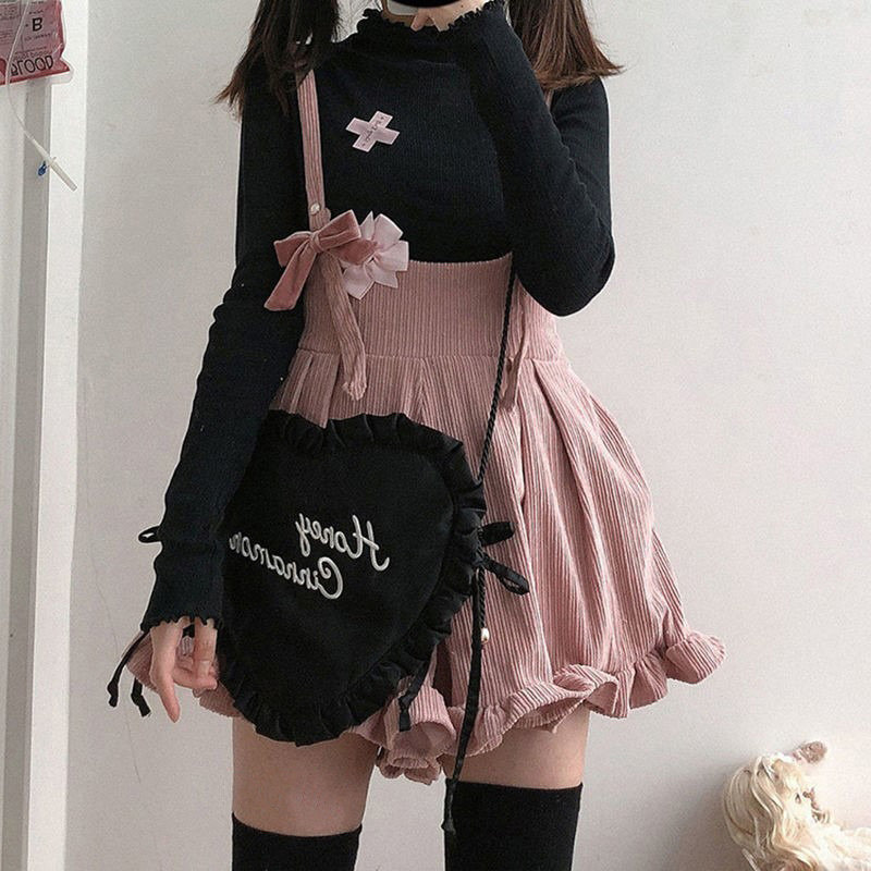 Kawaii Y2K Corduroy Lolita Jumpsuit