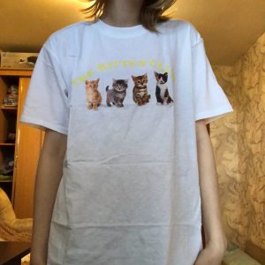 Kitten Club Graphic Tee - Y2K Clothing