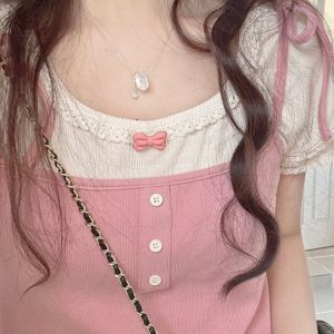 Korean Kawaii Pink Dress for Women