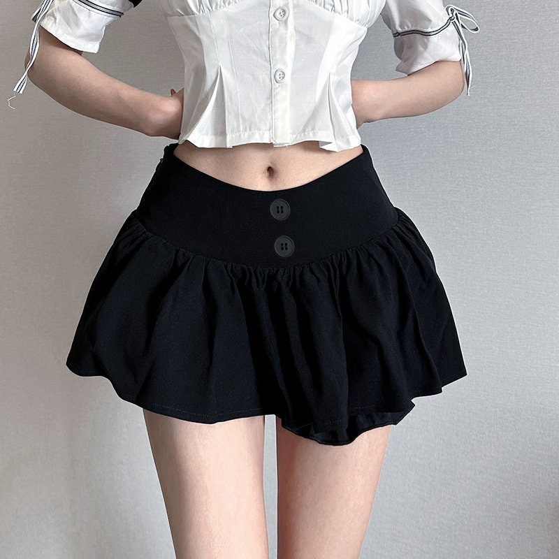 Korean Style High Waisted Fluffy Mini Skirt