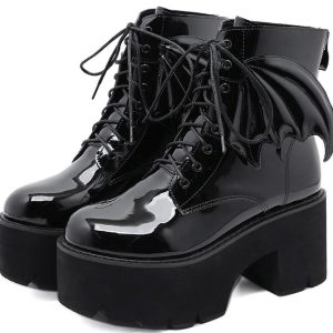 Lace Chunky Cosplay Punk High Platform Ankle Boots