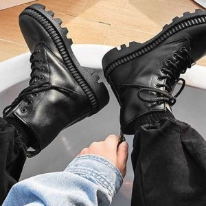 Men's British Style Casual Boots for Y2K Fashion