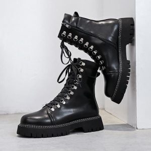 Men's Y2K Laced Thick Sole Ankle Boots