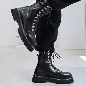 Men's Y2K Laced Thick Sole Ankle Boots