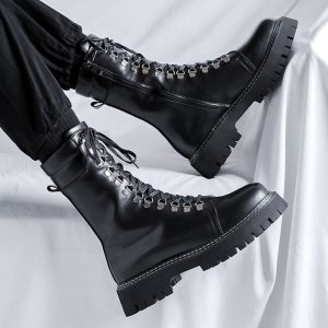 Men's Y2K Laced Thick Sole Ankle Boots