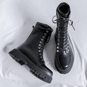 Men's Y2K Laced Thick Sole Ankle Boots