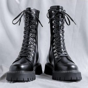 Men's Y2K Laced Thick Sole Ankle Boots