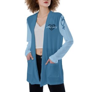 Mercury Symbol Astrology Cardigan - Cute Y2K Clothing