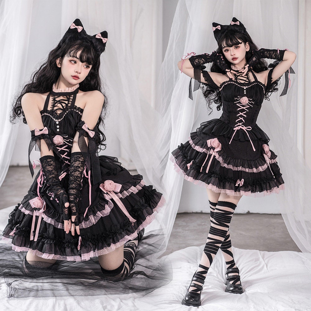 Midnight Rose Sweet Cat Lolita Dress