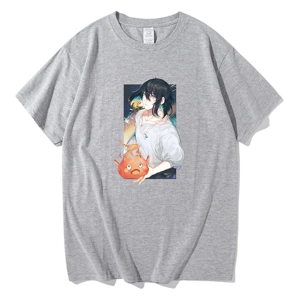 Moving Castle Calcifer T-Shirt - Kawaii Anime Style Tee