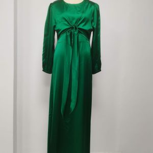 Muslim Women's Satin Kaftan Abaya Dress - Y2K Clothing