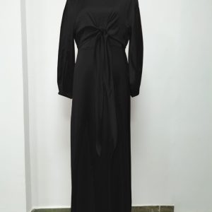 Muslim Women's Satin Kaftan Abaya Dress - Y2K Clothing