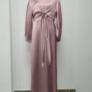 Muslim Women's Satin Kaftan Abaya Dress - Y2K Clothing