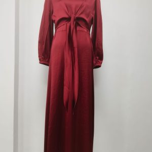 Muslim Women's Satin Kaftan Abaya Dress - Y2K Clothing