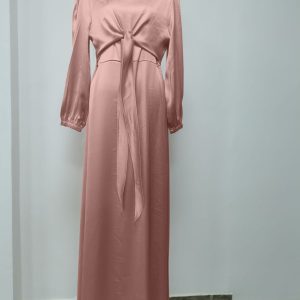 Muslim Women's Satin Kaftan Abaya Dress - Y2K Clothing