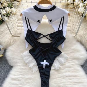 Nun Cosplay Lingerie - Y2K Clothing - Free Shipping