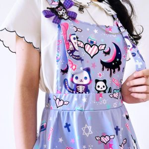 Pastel Goth Kawaii Halloween Apron Dress - Magic Cats