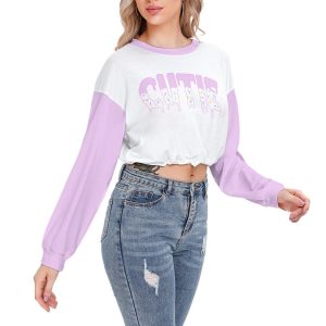 Pastel Kawaii Long Sleeve Crop Top - Y2K Clothing